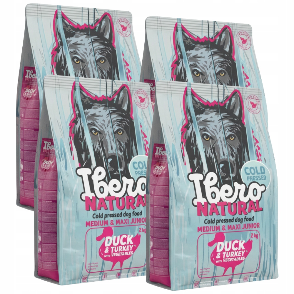 Levně Krmivo pro štěňata 8 kg Ibero Cold Press M/L Duck