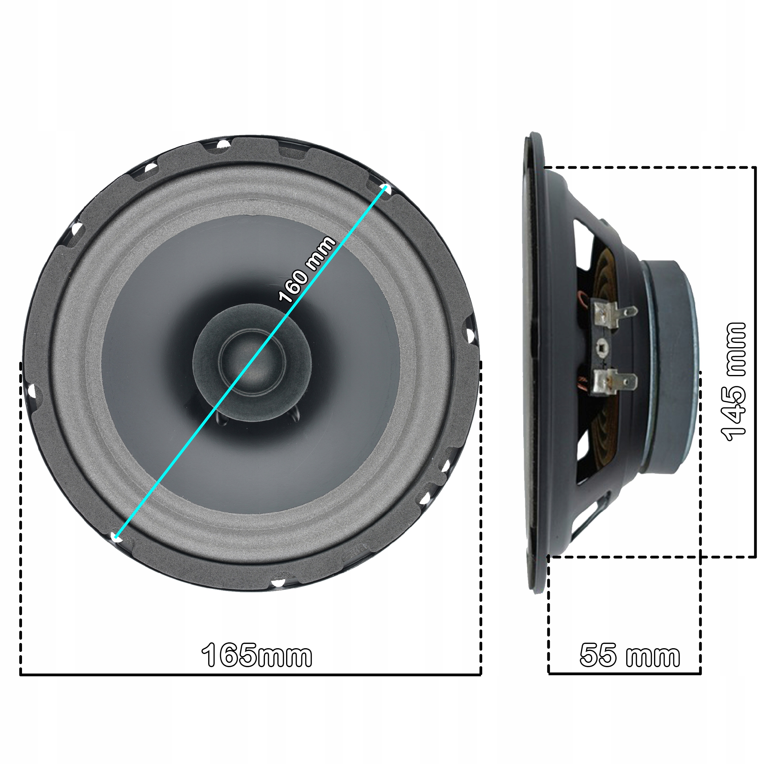 MOCNE GŁOŚNIKI SKODA CITIGO FABIA KODIAQ OCTAVIA III IV ROOMSTER RAPID Moc muzyczna PMPO 60 W