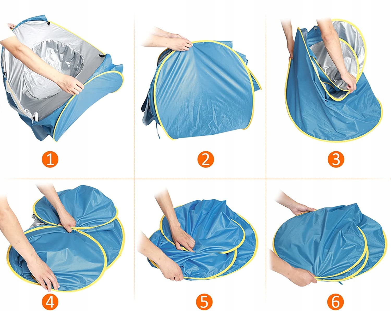 Namiot Plażowy Samorozkładający Parawan z Basenikiem na Plażę Dla Dzieci Długość maksymalna 0.8 m