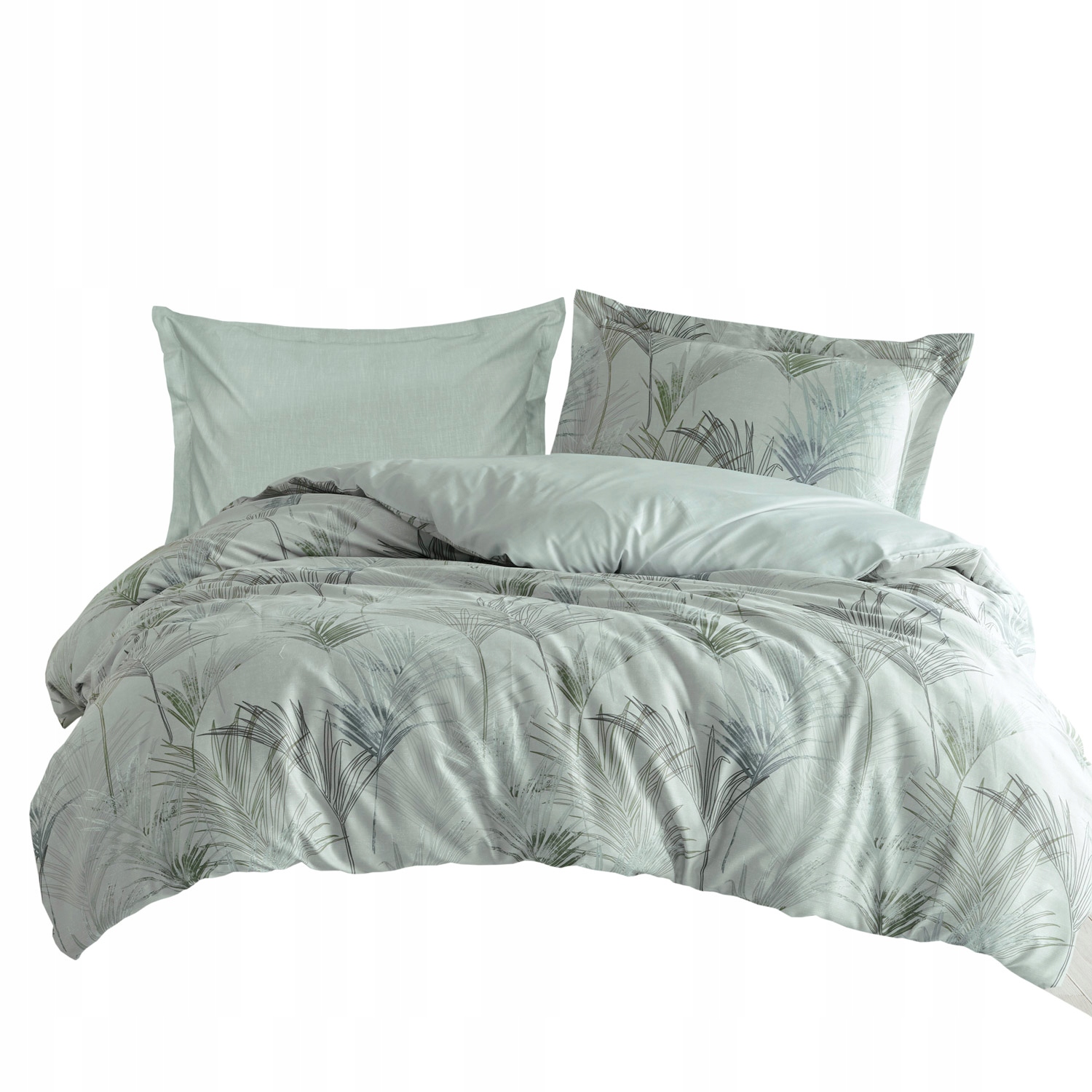 Posteľná Bielizeň bavlnená saténová Palmiro 200x220 zelené listy