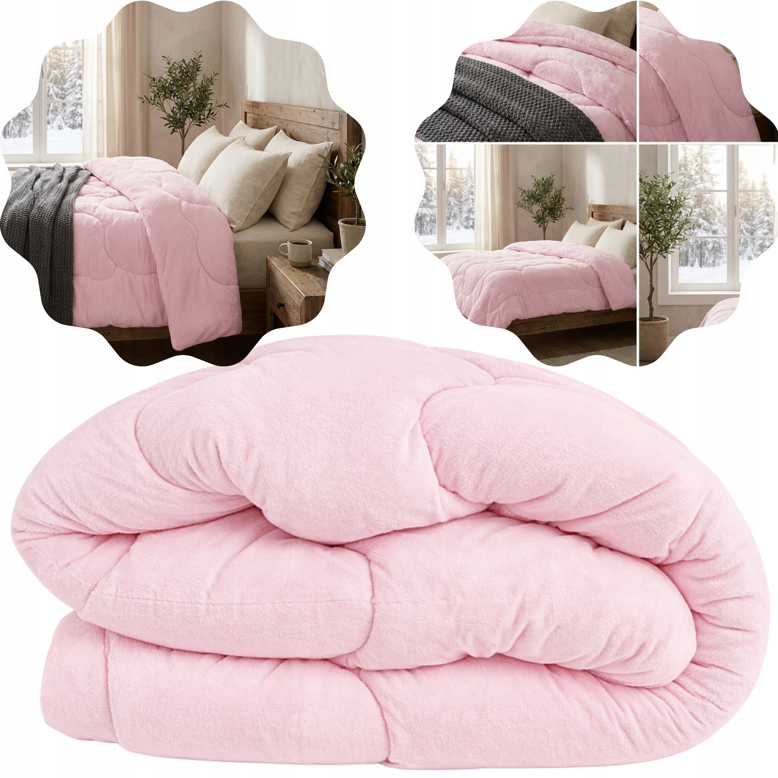 Zimní Přikrývka 140x200 cm Fleecová Růžová Antialergická Celoroční