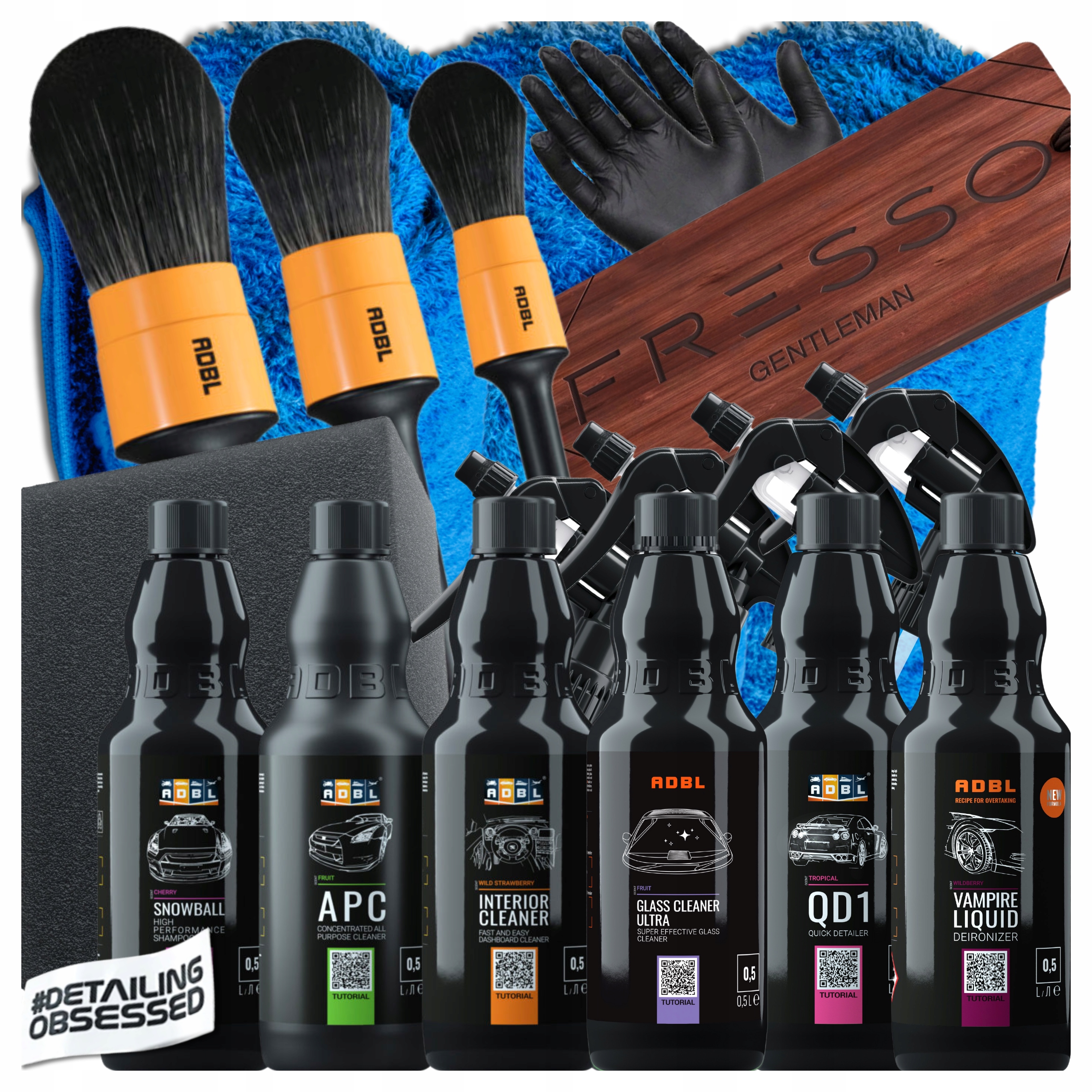 Adbl Duży Zestaw Kosmetyków Samochodowych z Zawieszką Zapachową