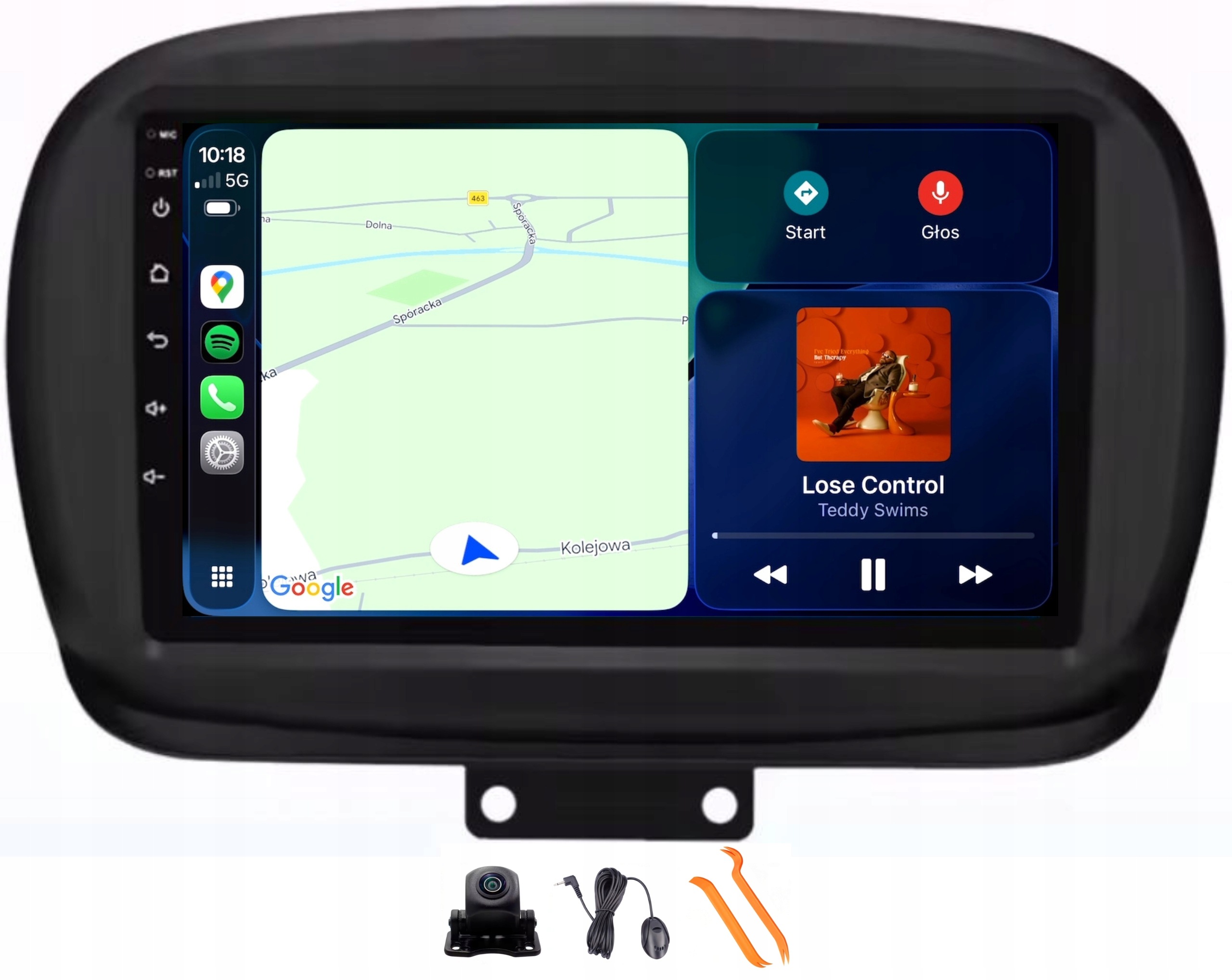 Rádio Android Navigácia Qled 2K Carplay 128GB Lte Fiat 500X 2014- 500 15-20