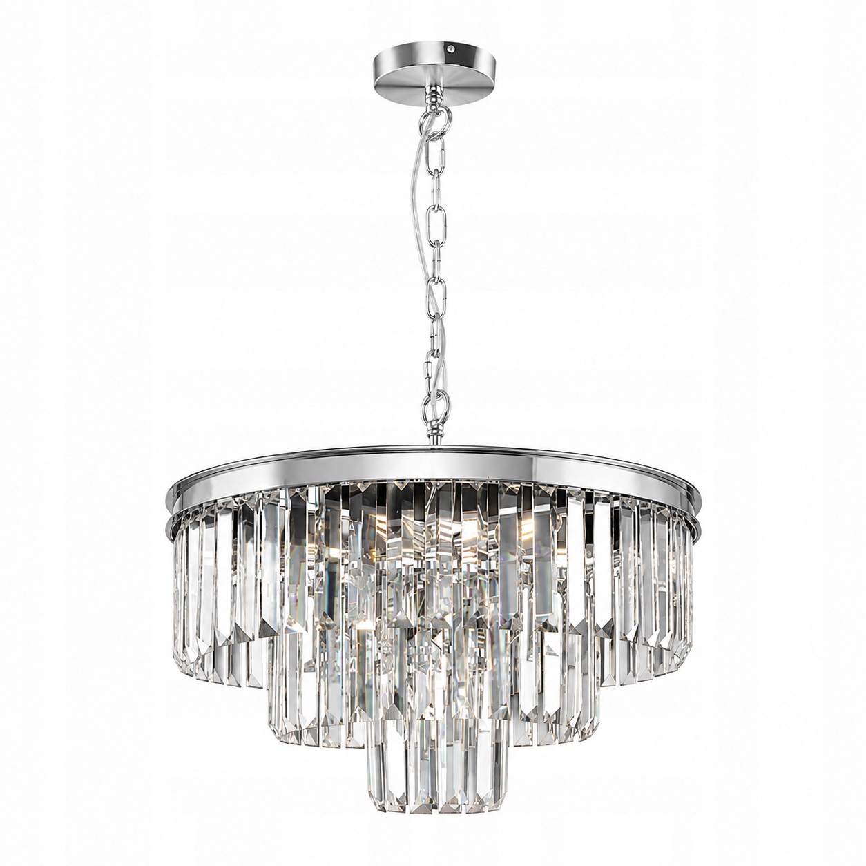 Hereford Chrome luster 50 cm krištáľový glamour elegantný chrómovaný