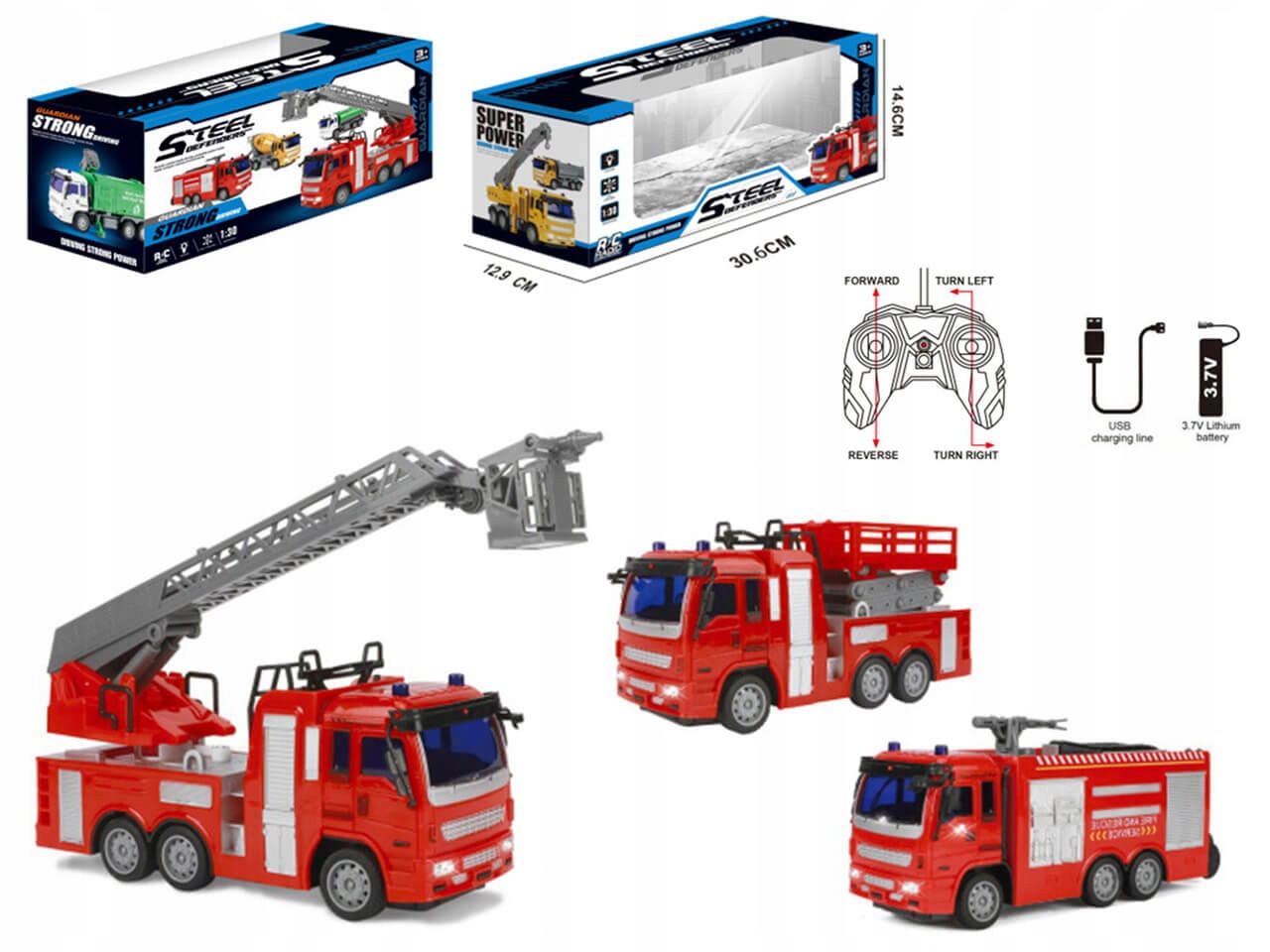 

Straż Pożarna Sterowana R/c Usb Wóz Strażacki Led