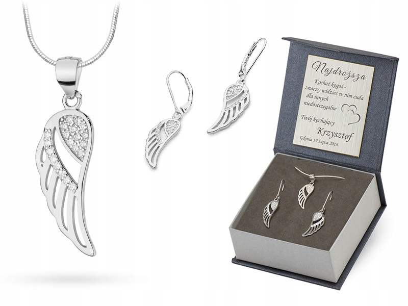 Stříbrný Komplet ryzost 925 Náhrdelník Náušnice 60 cm