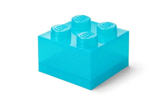 Lego Pojemnik Klocek 4 Przezroczysty Brokat Jasnoniebieski 25 cm 40090802