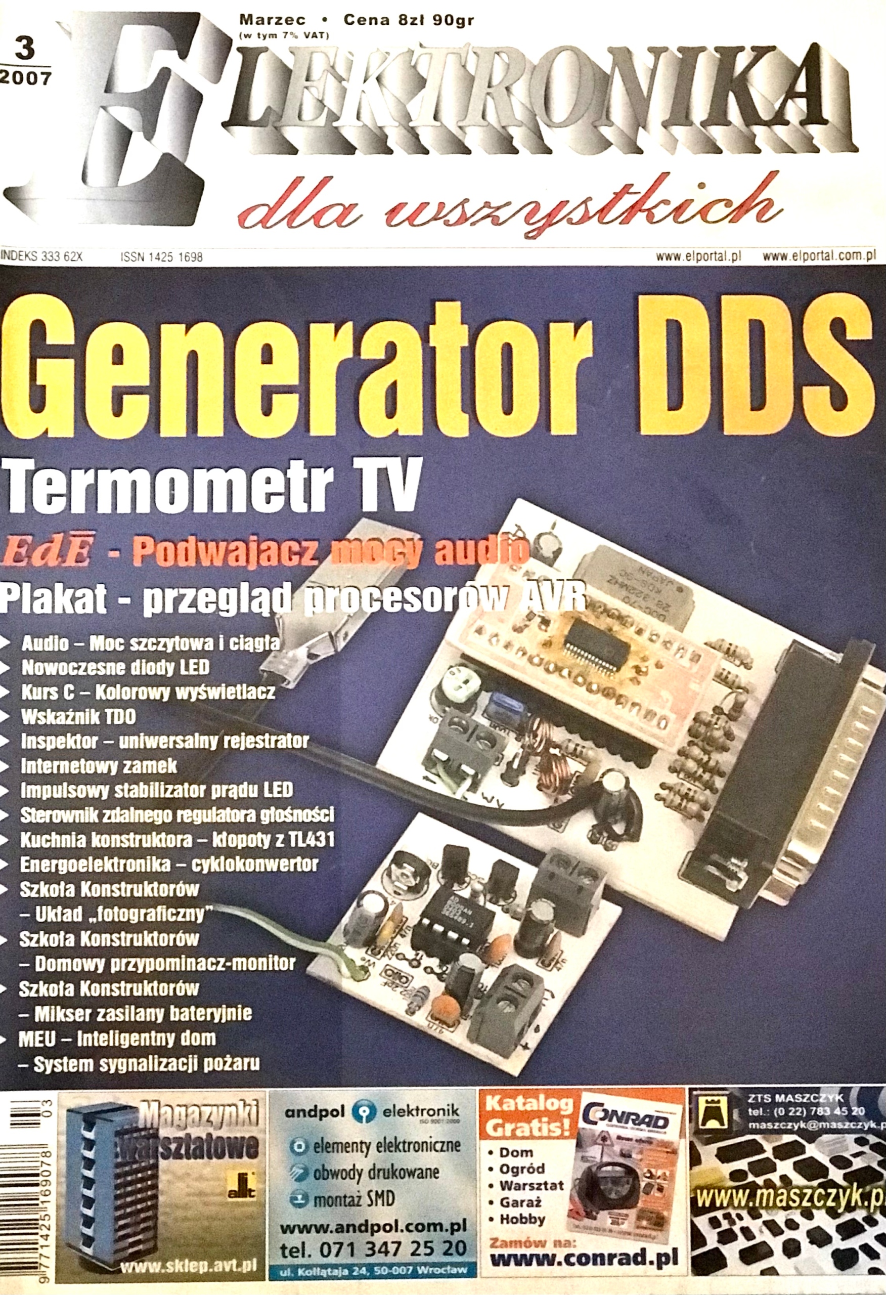 3/2007 ELEKTRONIKA GENERATOR DDS TERMOMETR TV