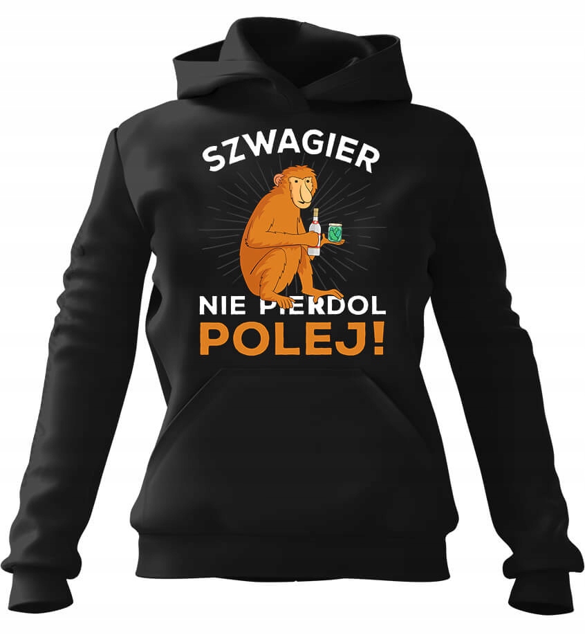 pánská mikina s kapucí Švagr Polej Nositel Černá 2XL Pro něj Chlapa Můj