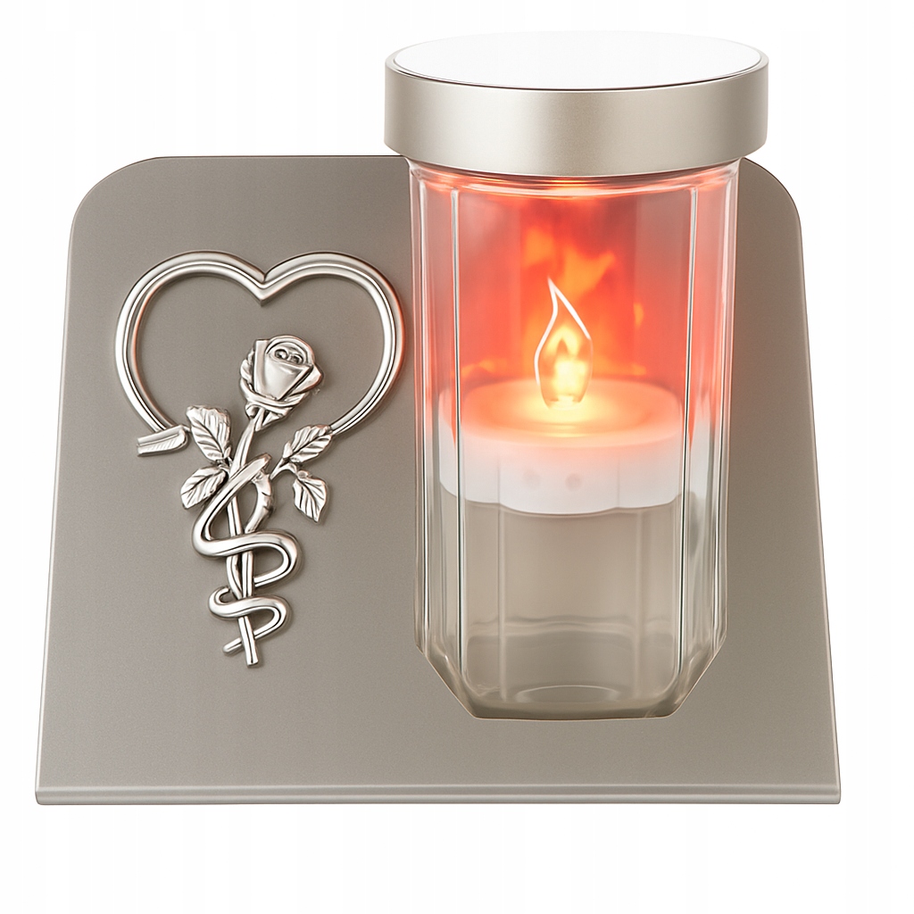 Solární Hřbitovní Svíčka Růže Led čtverec 20cm se solární baterií Led Hřbitovní Svíčka na hrob