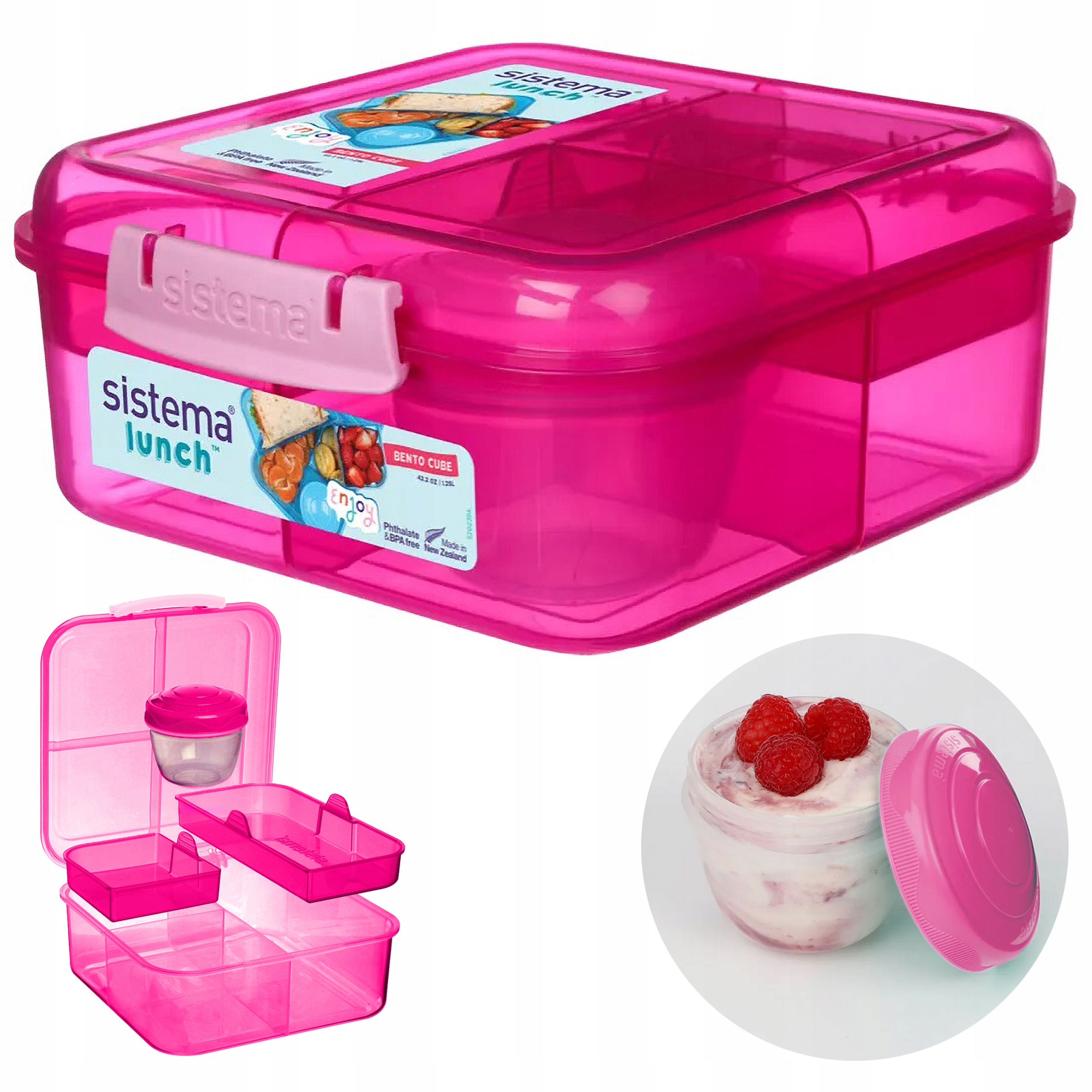 ŚNIADANIÓWKA SISTEMA LUNCHBOX POJEMNIK BOX BENTO 1250 ml Z PRZEGRÓDKAMI SOS