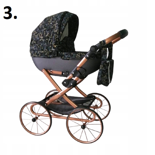 Wózek dla lalki głęboki Retro lalkowy Duży Polski Rodzaj głęboki