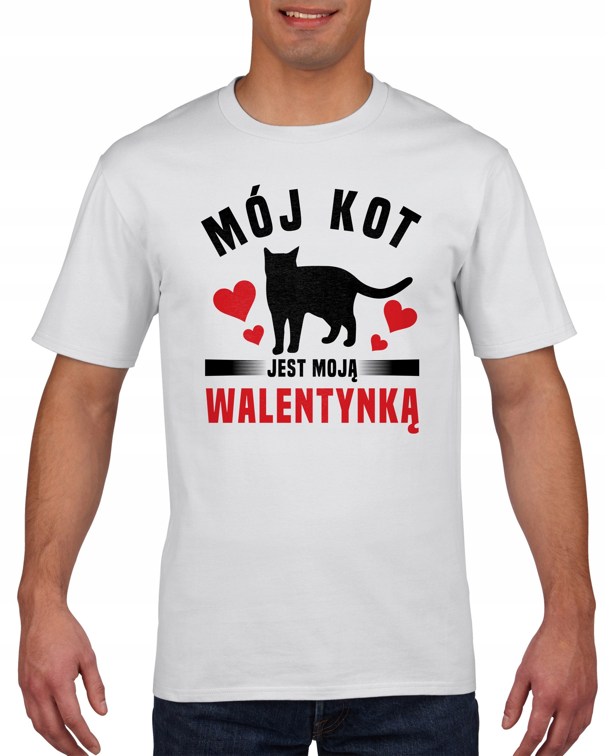 

Koszulka męska Mój kot jest moją walentynką M