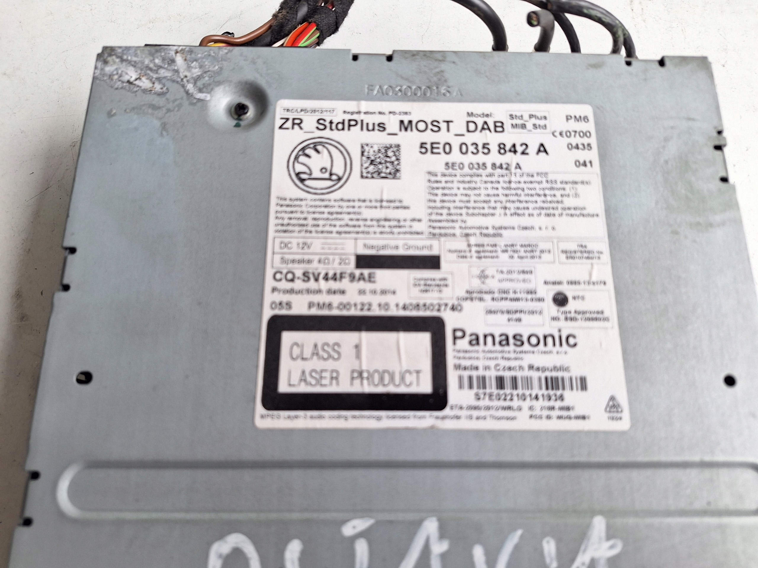 SKODA OCTAVIA III 13-17 player CD SD 5E0035842A