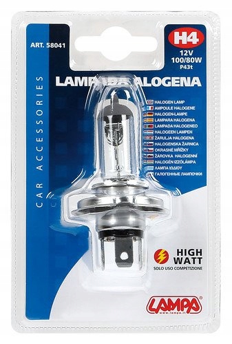 Żarówka H4 Halogen lamp 100/80W LAMPA Waga produktu z opakowaniem jednostkowym 0.15 kg