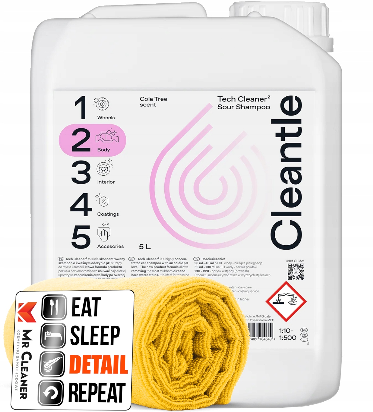 

Cleantle Tech Cleaner2 Kwaśny Szampon Do Auta 5L