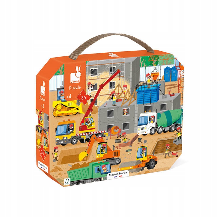 

Janod Puzzle w walizce Plac budowy 36 elementów