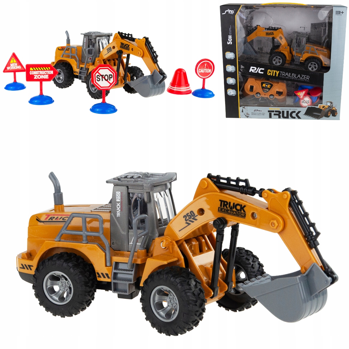 KOPARKA NA PILOTA RC Z PILOTEM STEROWANA + ZNAKI Efekty podświetlenie LED