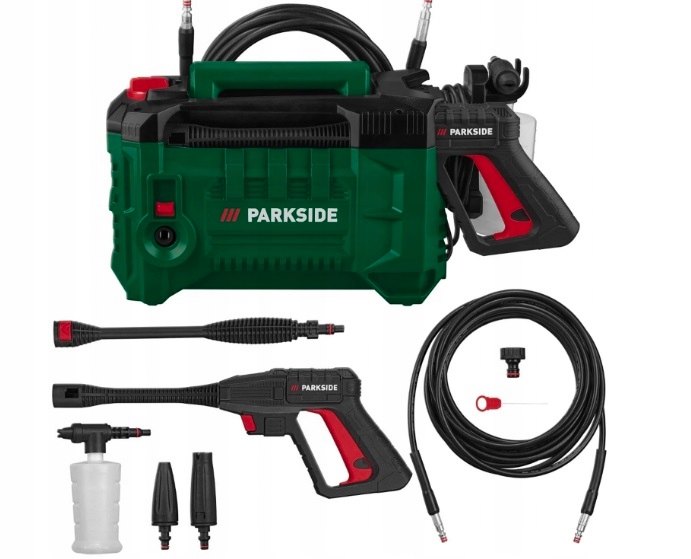 Ogrodowa Myjka Ciśnieniowa Parkside Phds B2 110 Bar Wąż 8M 3x Dysza Zestaw