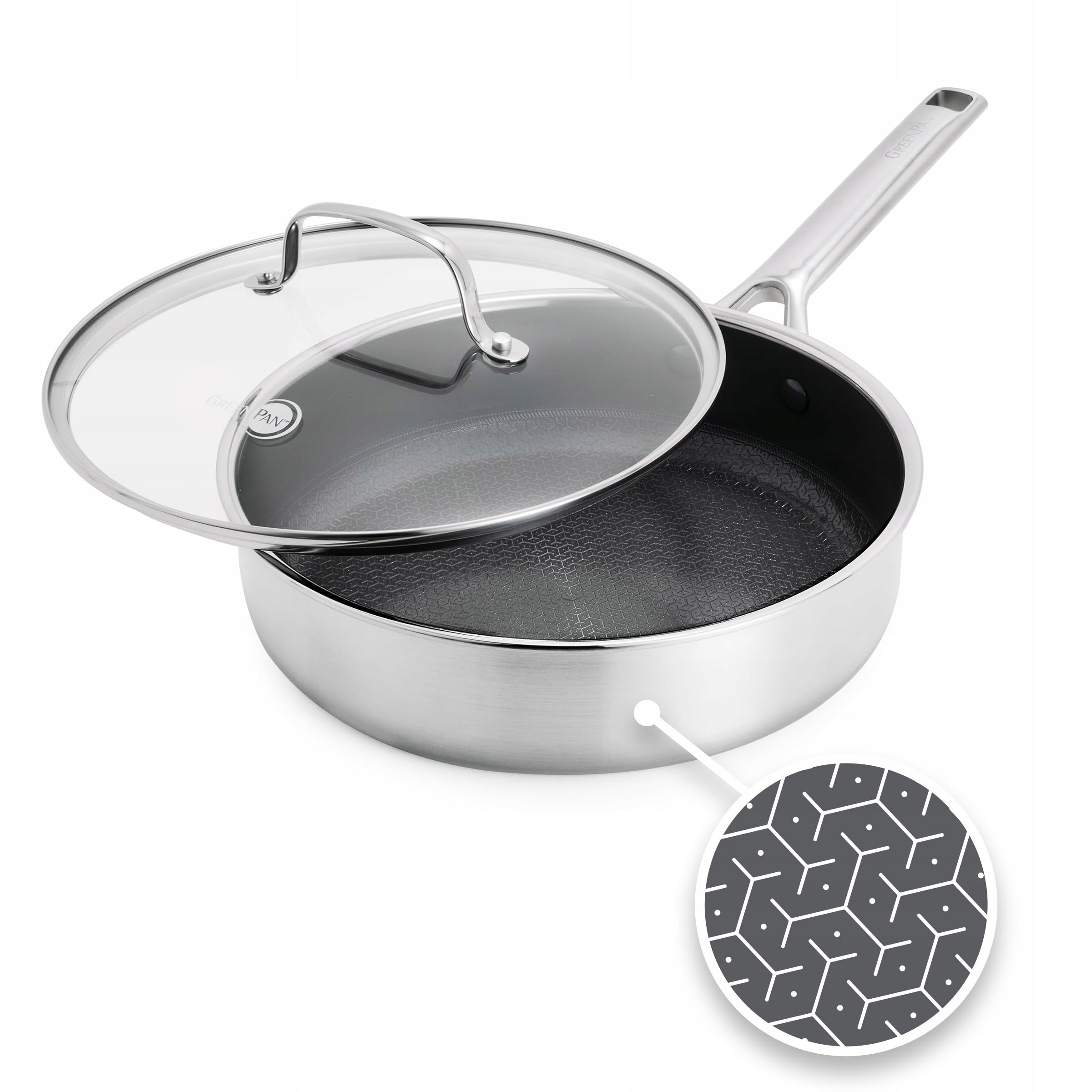 GreenPan Hybrid panvica 24 cm, nerezová, indukčná, bez Pfas