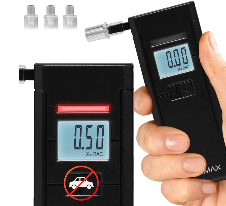Profesionální elektrochemický alkohol tester AD-05 3 náustky Zdarma Kalibrace