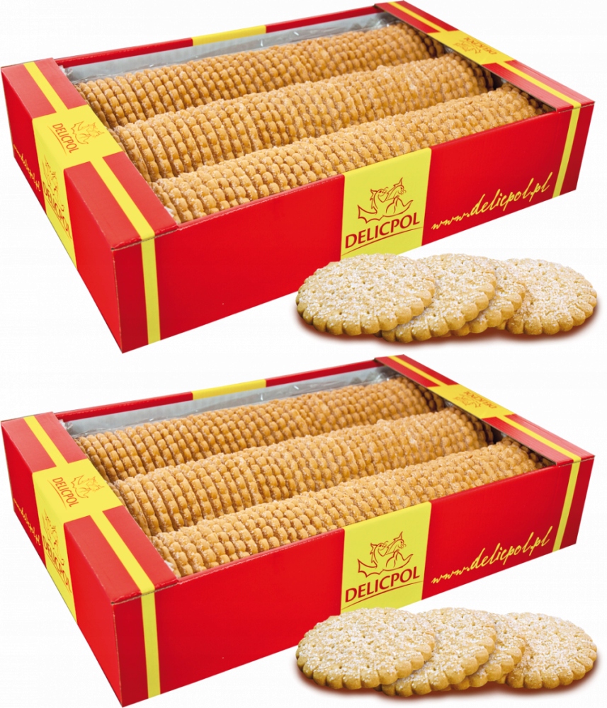 Herbatniki Delicpol z cukrem 2.5kg x2
