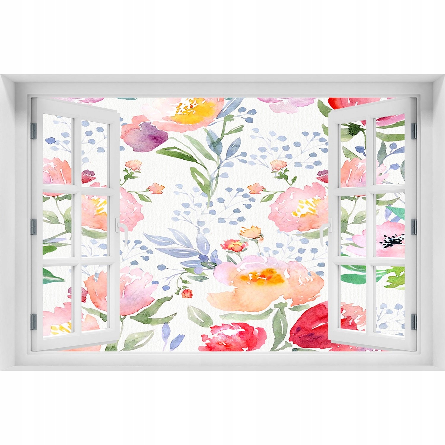 

Samoprzylepna Naklejka ścienna Okno na ścianę Maki