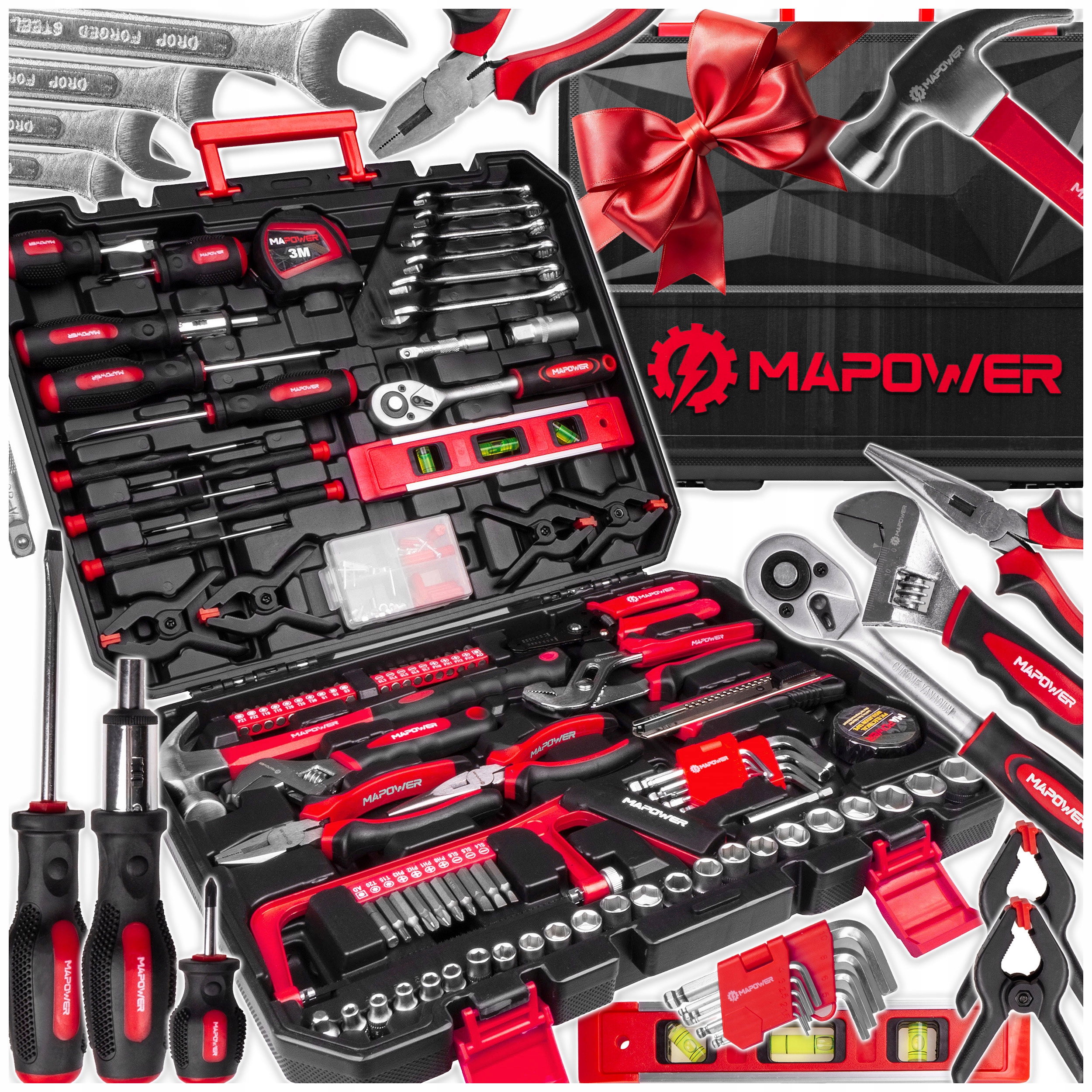 Zestaw Narzędzi Kluczy Walizka Narzędziowa Crv Nasadki Bity 168 Ele Mapower