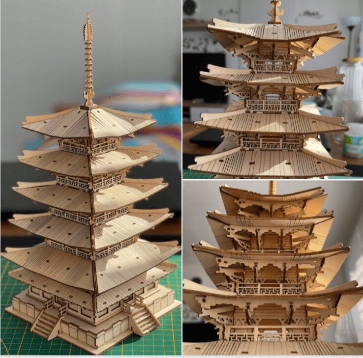 PUZZLE 3D MODEL DREWNIANY AZJATYCKA PAGODA Kolekcja Słynne Budowle ROLIFE