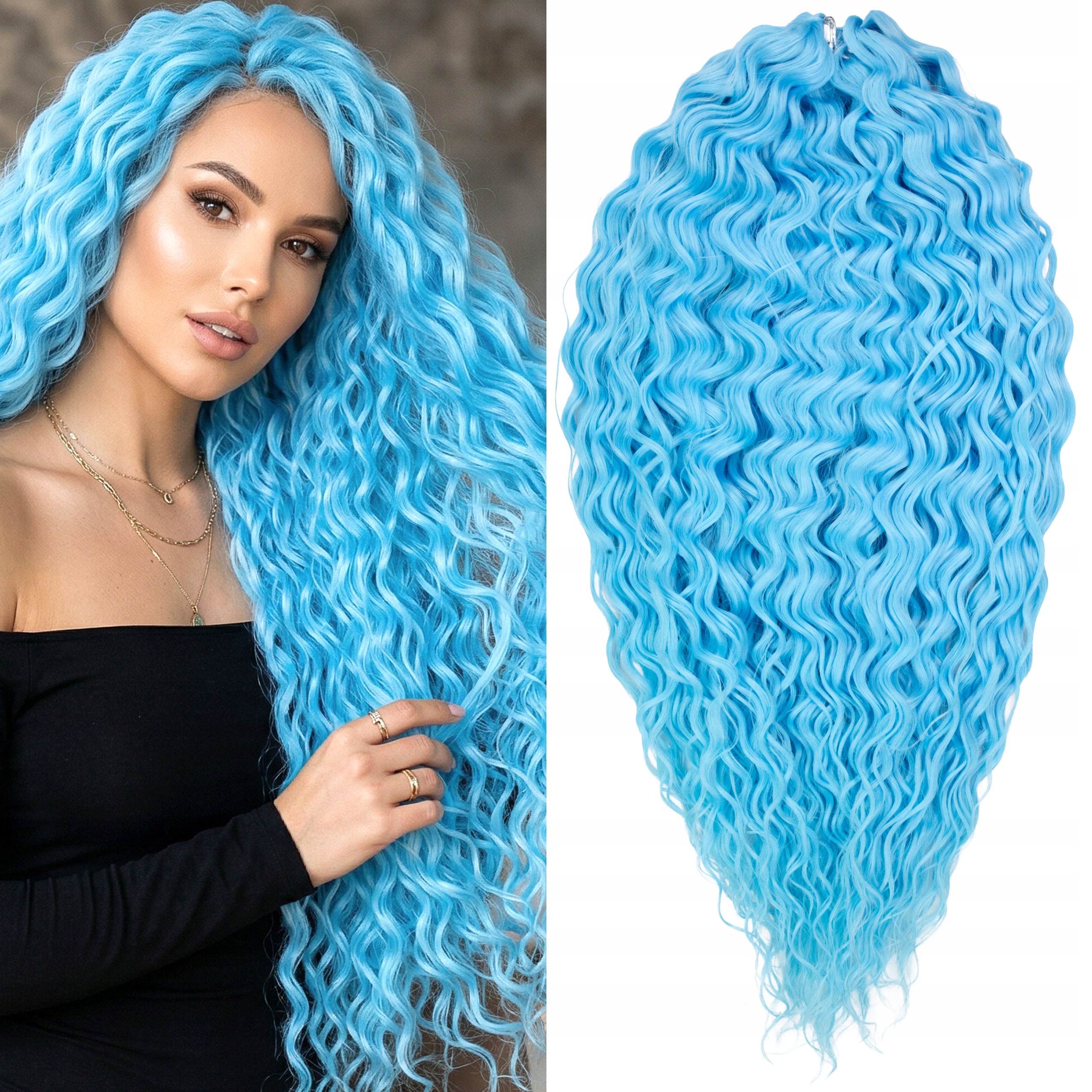 Syntetické umělé vlasy Afroloki Ariel Premium 55 cm 300 g modré