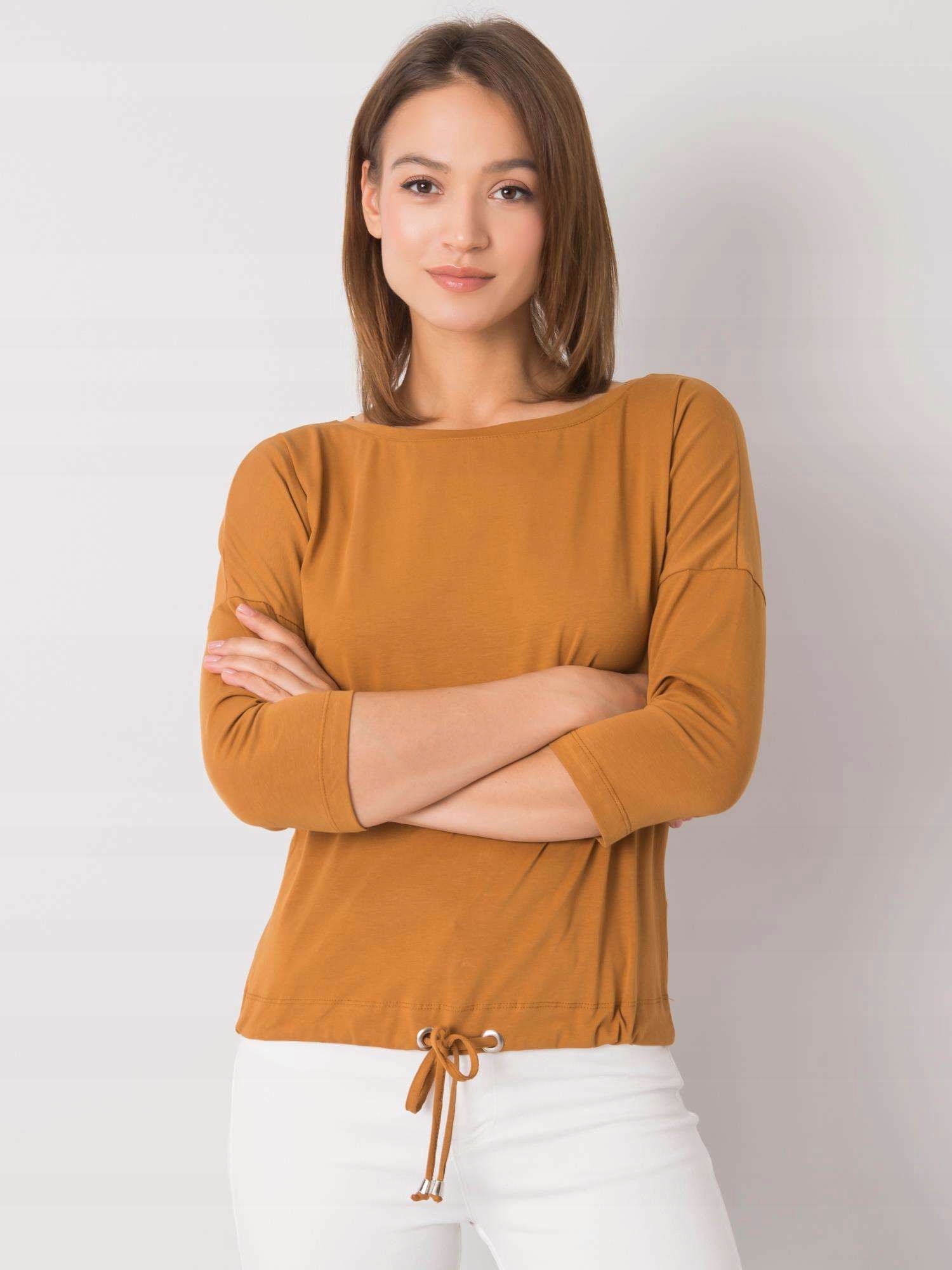 Jasnobrązowa BLUZKA DAMSKA bawełna kolory Rozmiar S