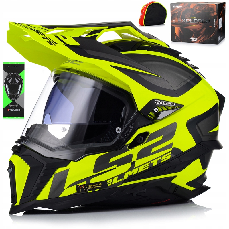 Motocyklová Prilba LS2 MX701 Explorer Alter Fluo Mat Pinlock Blenda 22.06