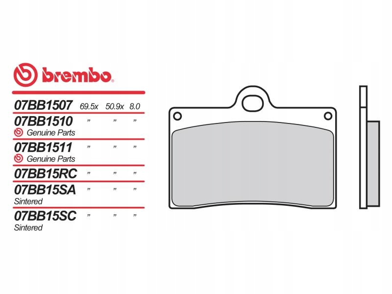 Brzdové doštičky Brembo 07BB15RC