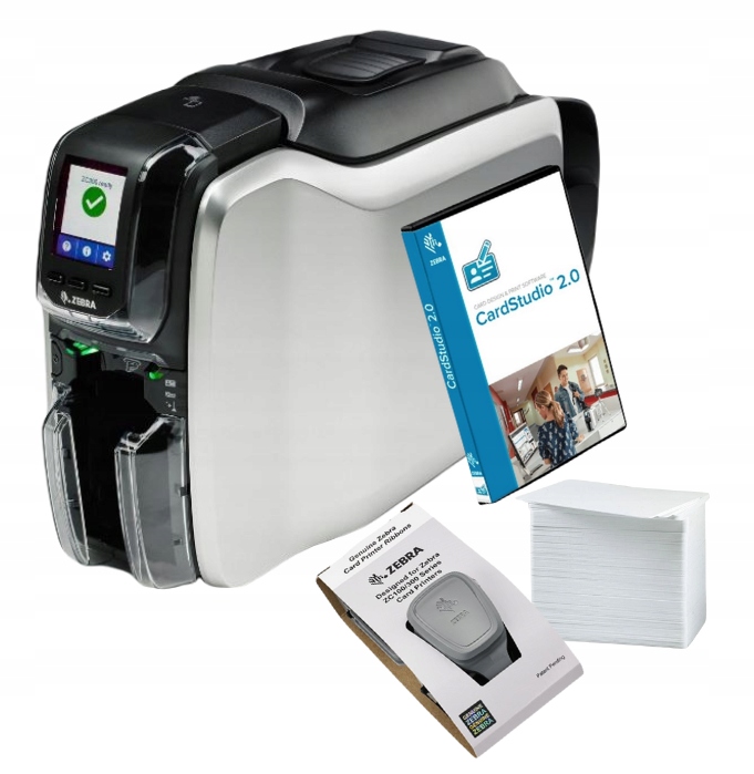 Drukarka kart plastikowych Zebra ZC300 jednostronna zestaw Quicard LAN USB