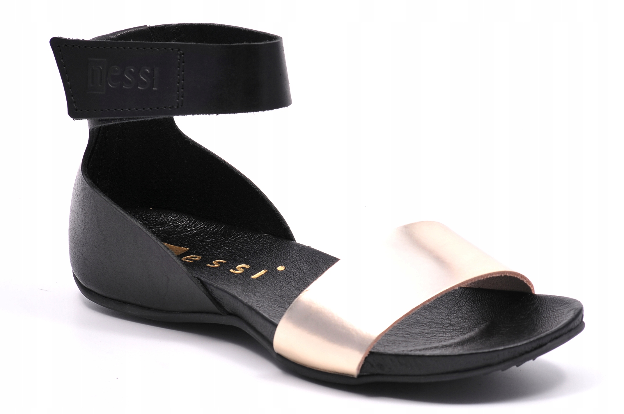 Sandál Nessi 50004 Černý+Zlato Rozměr 38