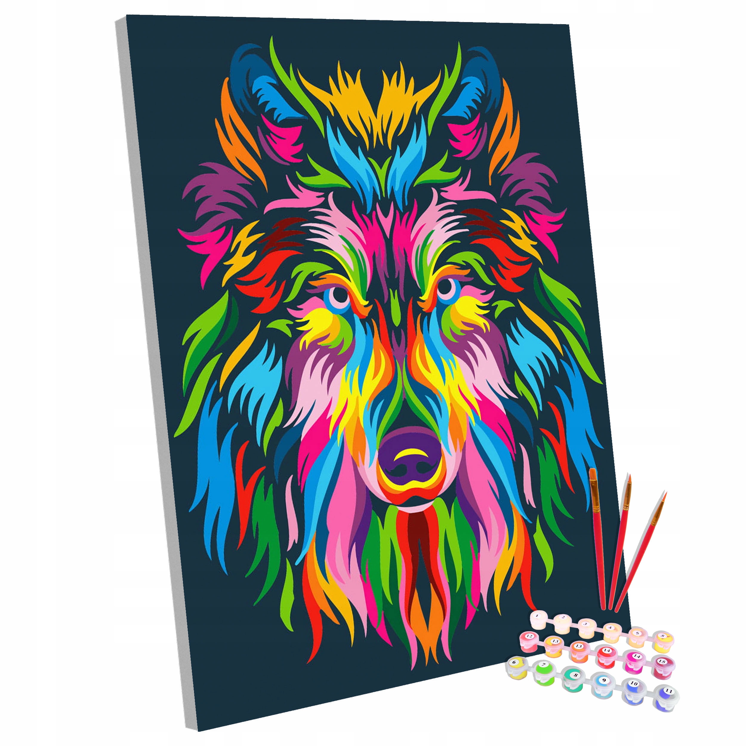 Sada Obraz Pro Malování Malování Podle Čísel Na Rámu Vlk 40x50