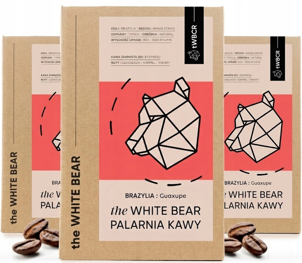 Levně Sada 3 x káva káva Arabica The White Bear Brazil Guaxupe 1000 g