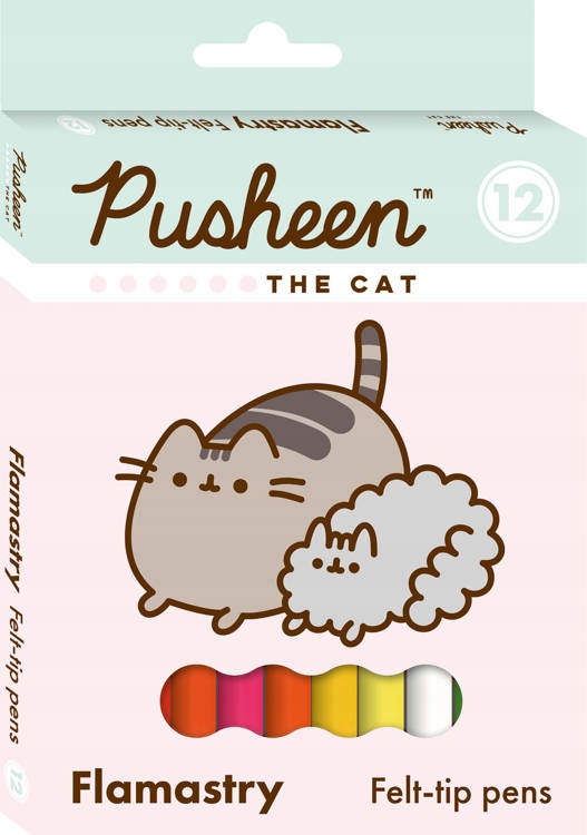 FLAMASTRY 12 KOLORÓW PUSHEEN ST. MAJEWSKI PISAKI