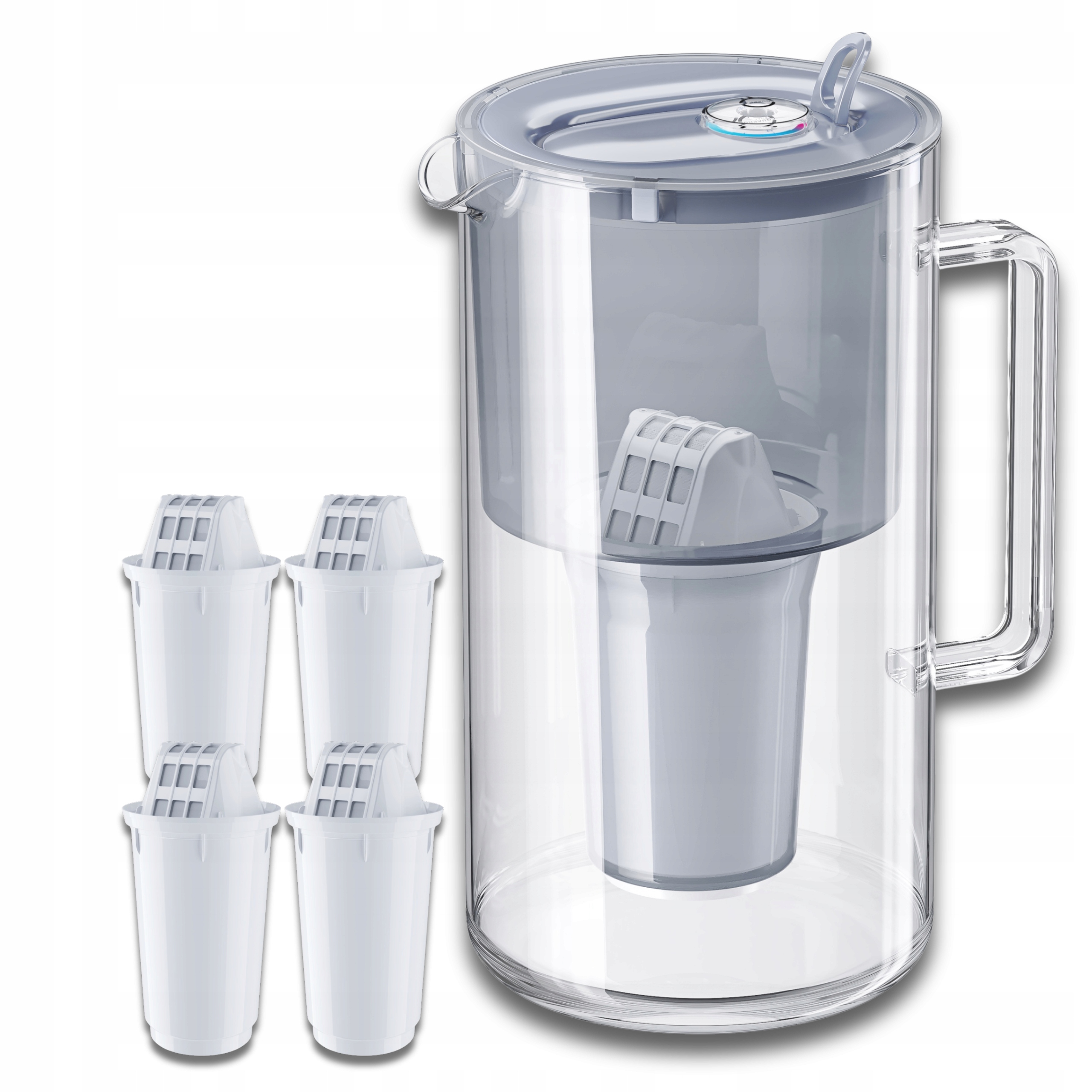 Filtrační konvice skleněná Aquaphor Nord 2,5 l 4 náplně A5 (350 l), šedá