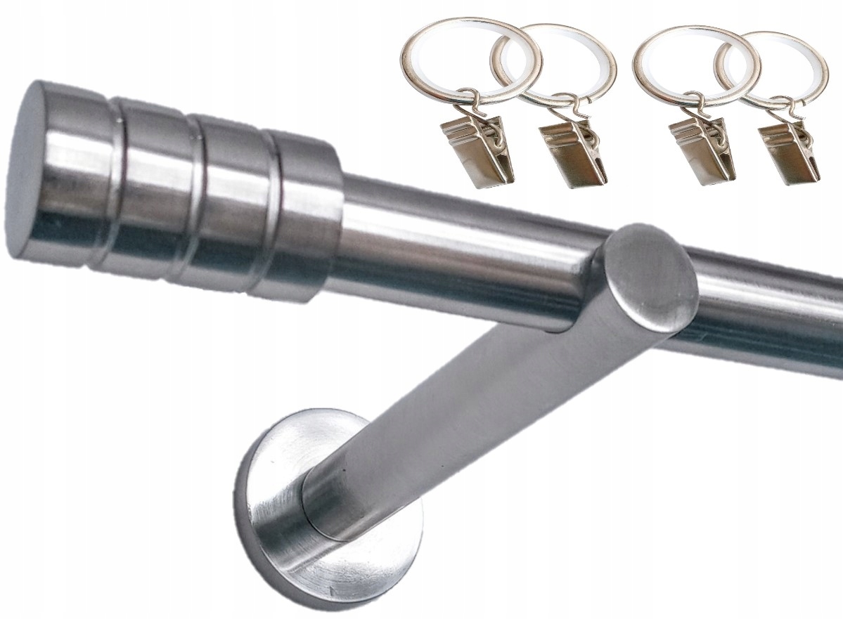 

Karnisz Pojedynczy Metalowy Fi19/260 Nikiel+ żabki