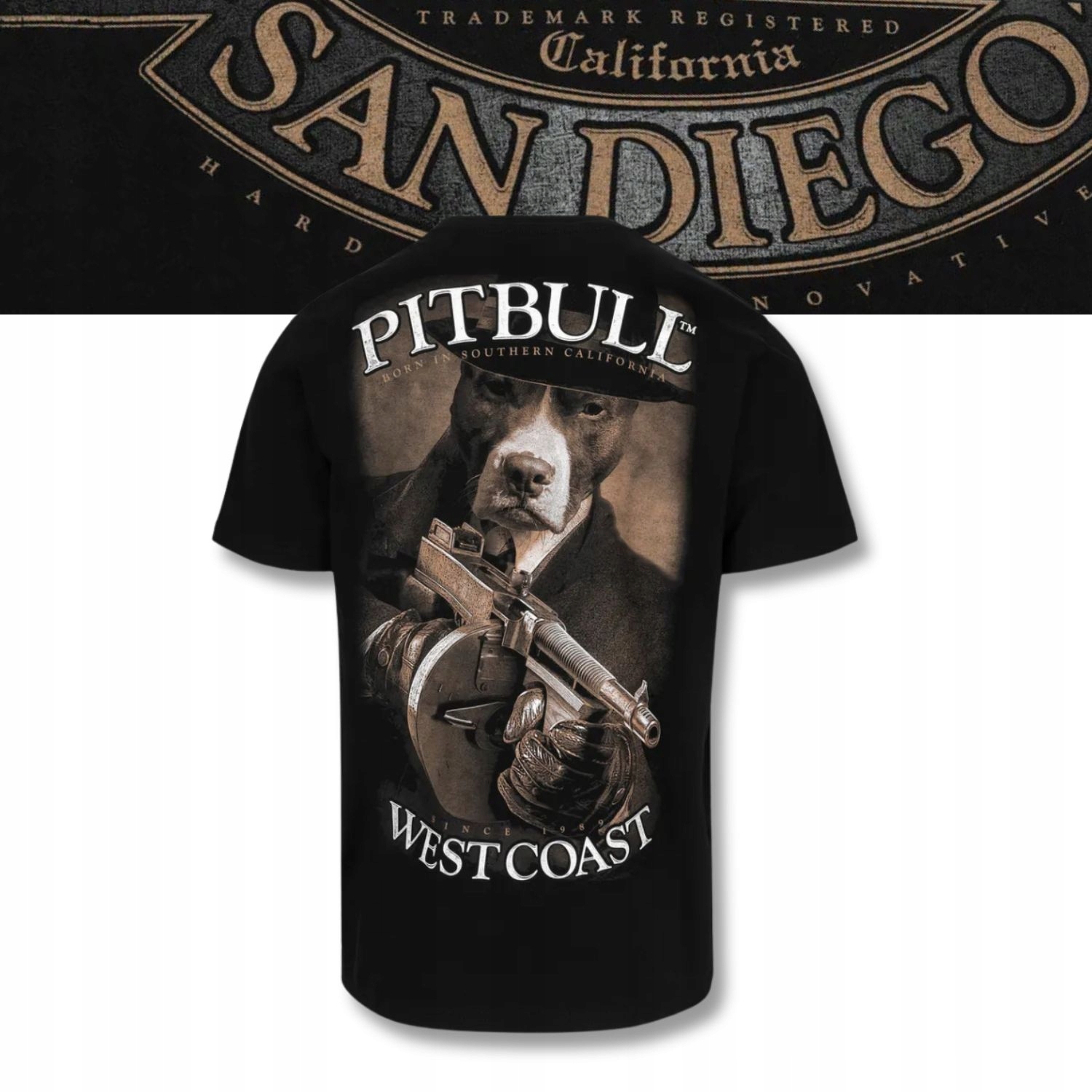 Męska Koszulka Pitbull T-shirt Męski Bawełniany z nadrukiem Tommy Gun 3XL
