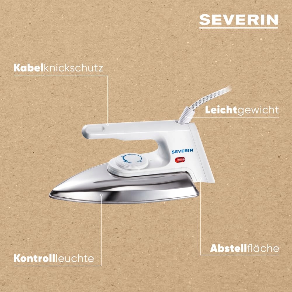 SEVERIN Żelazko Sucha Stopa Aluminiowa 600g 1200W Białe — miniatura 4