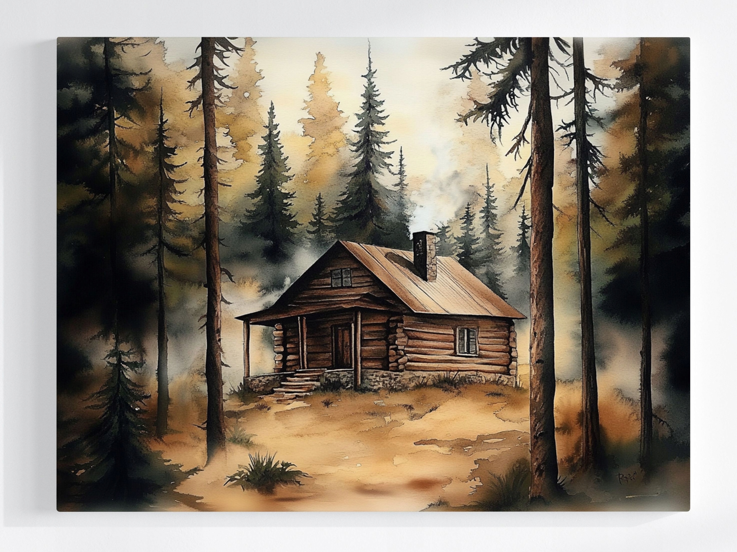Plakát Krajina Les Domek Chatka Ustronie Klid 100x75