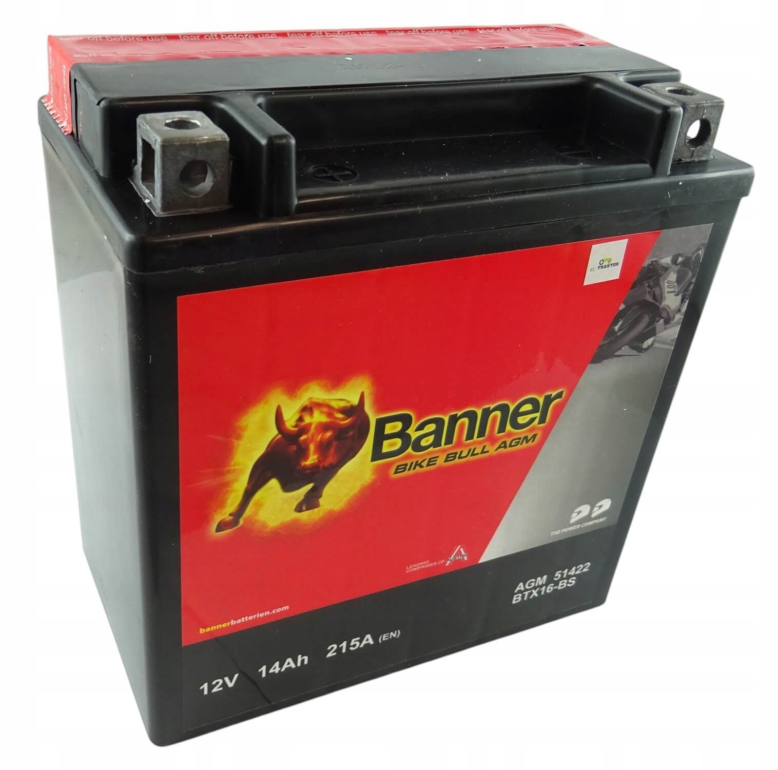 Akumulator Banner Bike Bull 14Ah 215A Agm 514 22 BTX16-BS YTX16-BS Kawasaki