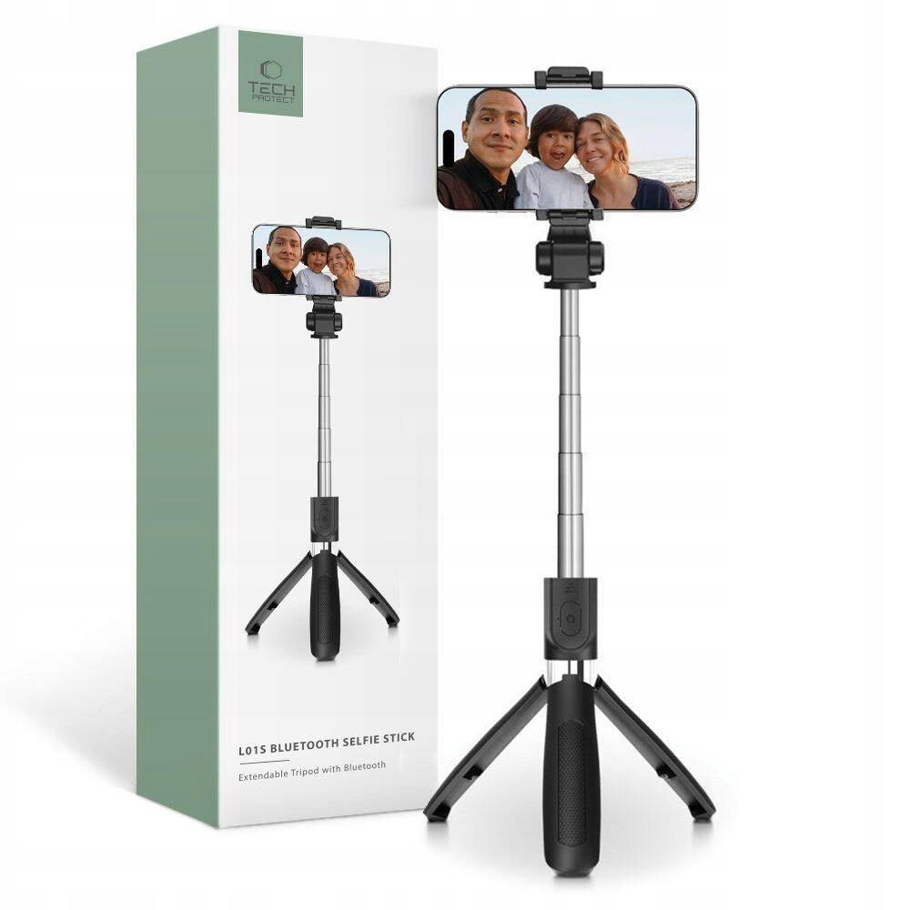 Bezprzewodowy Selfie Stick Tripod Tech-Protect czarny