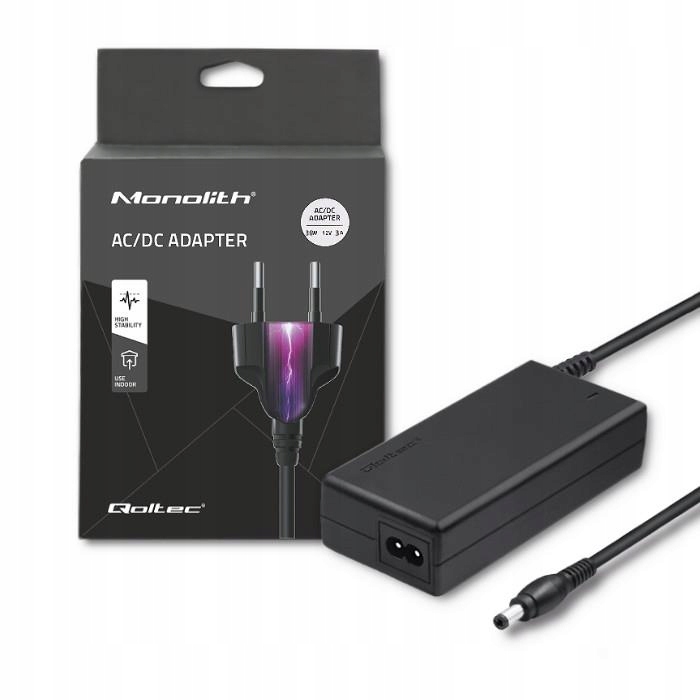 Qoltec Adapter Zasilacz Przewód Do Telefon Laptop Tablet Desktop 36W 12V 3A