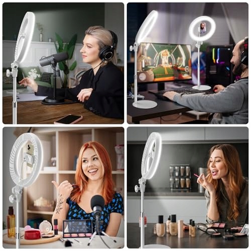 EVERSHOP LED Ring Light 10.5" with Stand for Streaming & Video Calls — miniatura 2