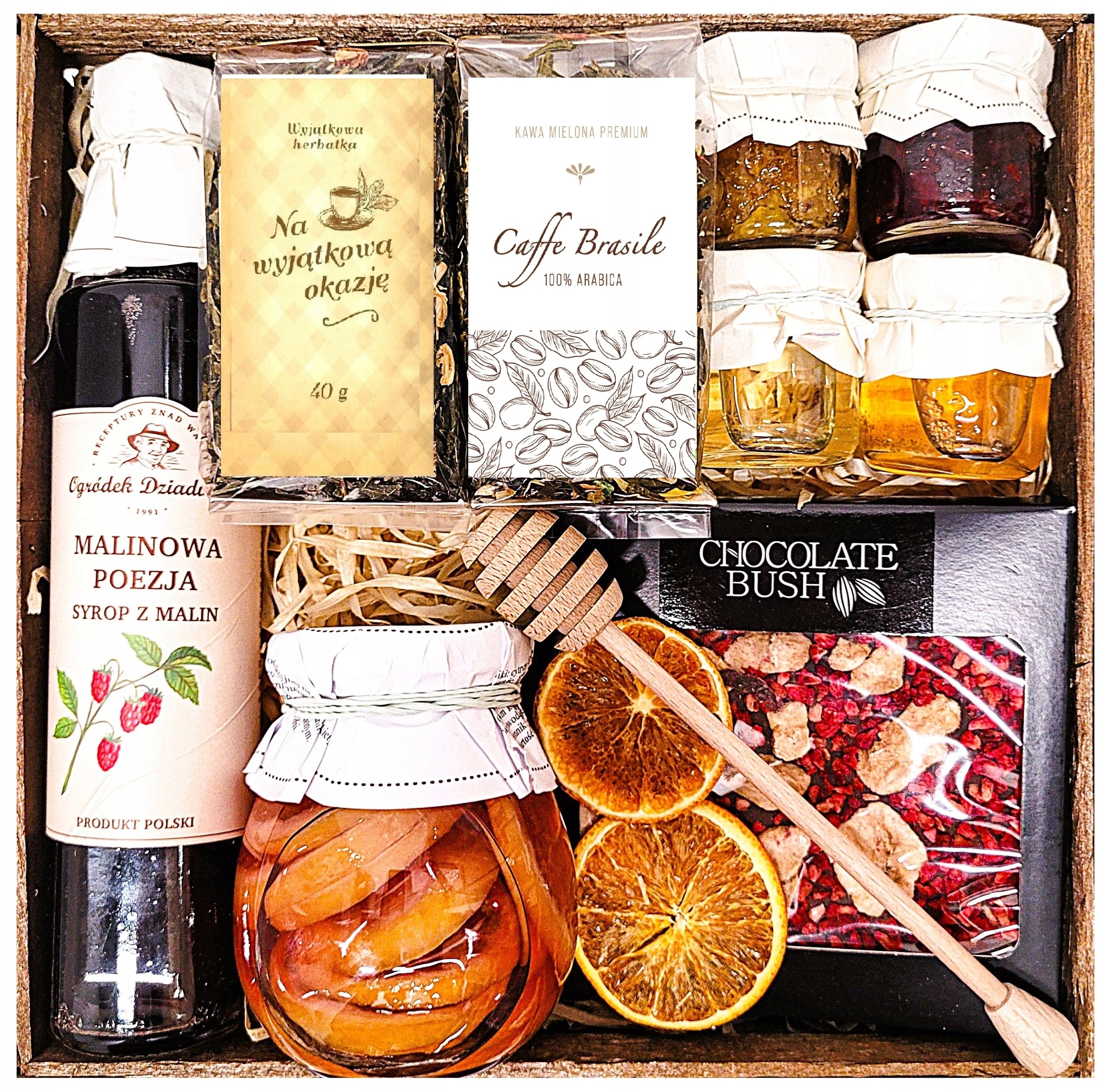 Dárkový koš Box Dárek Dárkové Balení Čaje Med Káva K Narozeninám Svátkům