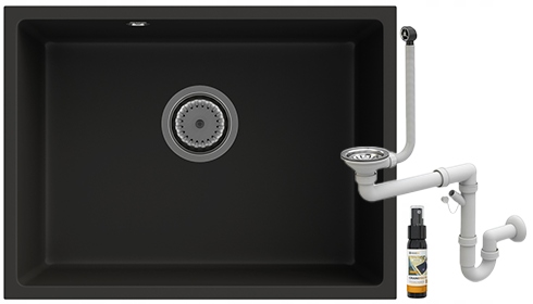 Jednokomorový granitový umývadlový drez Manado 60 sifón