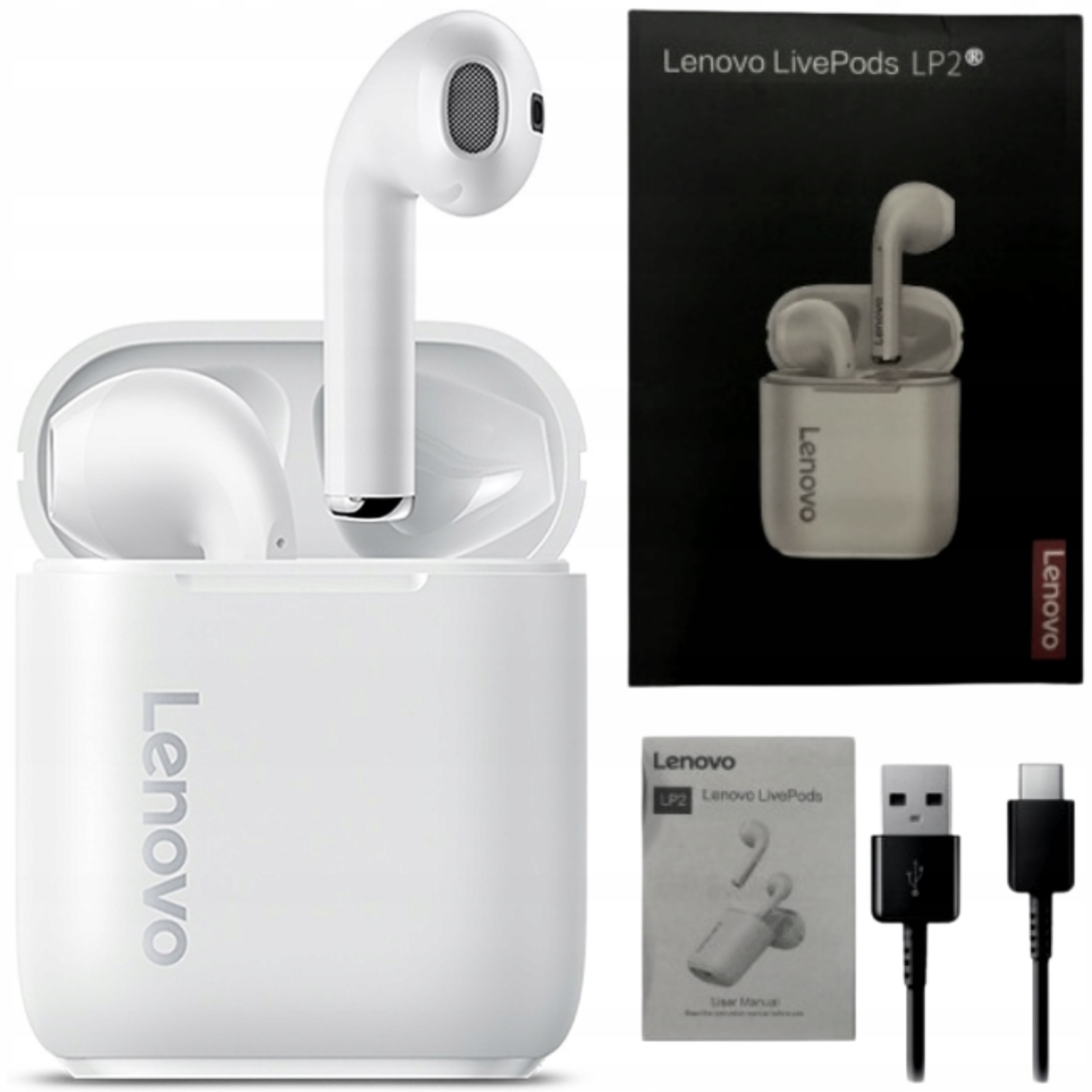 БЕЗДРОТОВІ НАВУШНИКИ LENOVO EARBUDS BLUETOOTH